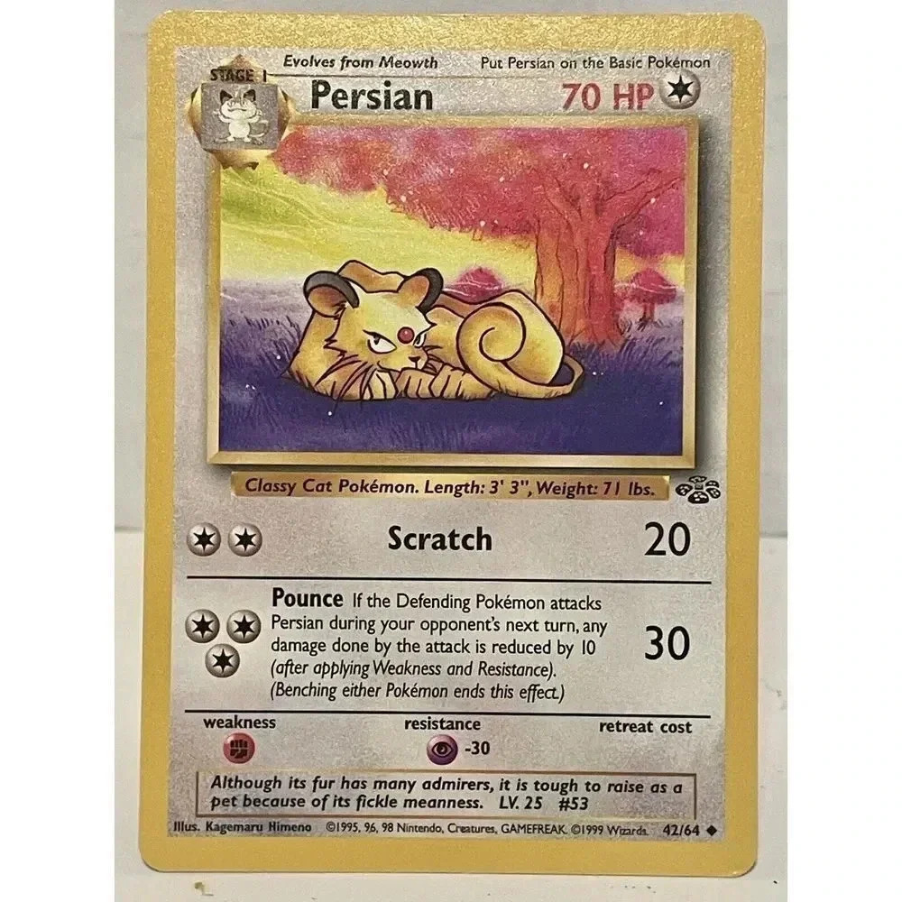 Unlimited Jungle Persian 42/64 Pokemon‎ Card WOTC Vintage LP
